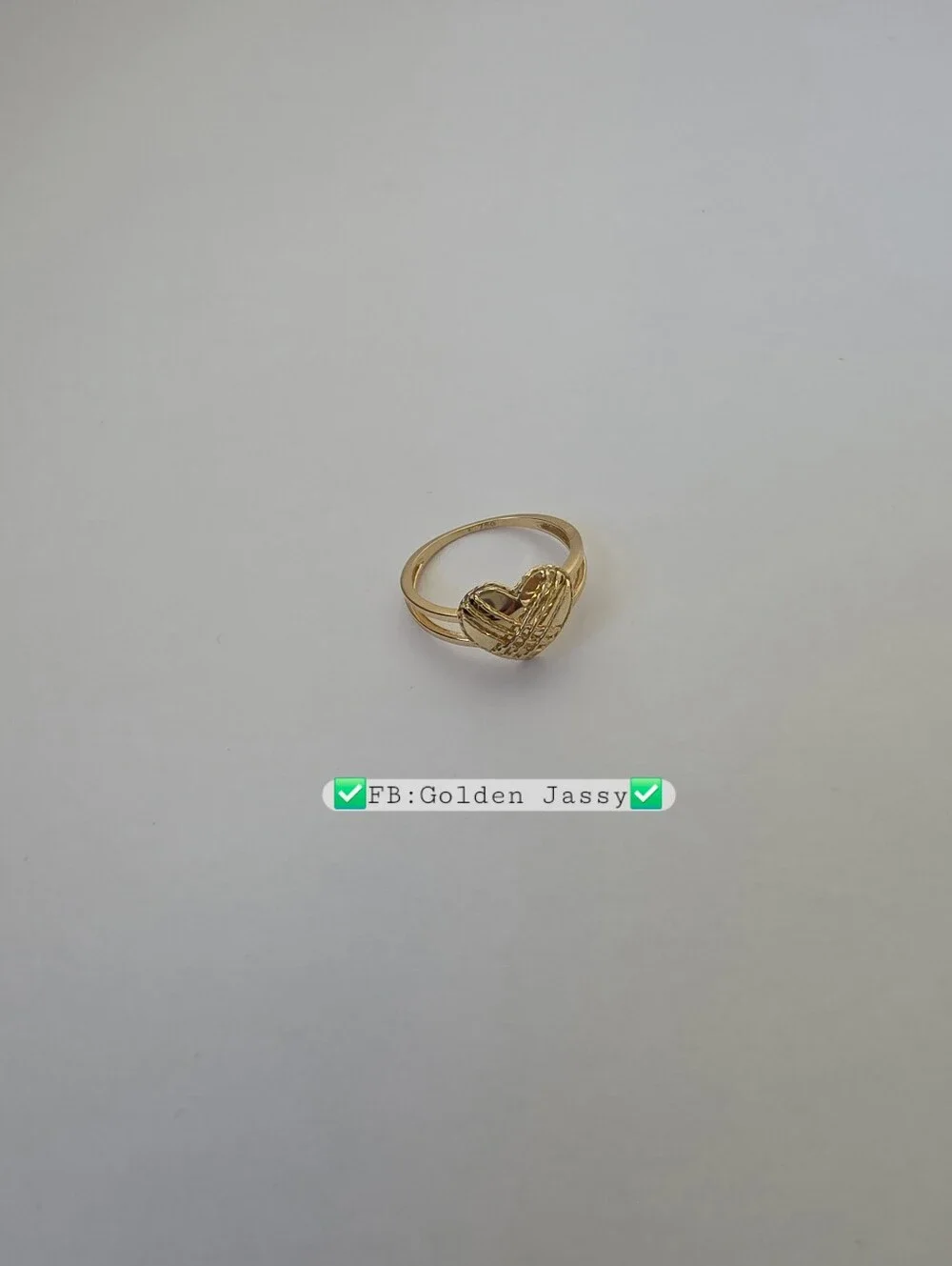 18K Real Gold Heart Ring 6
